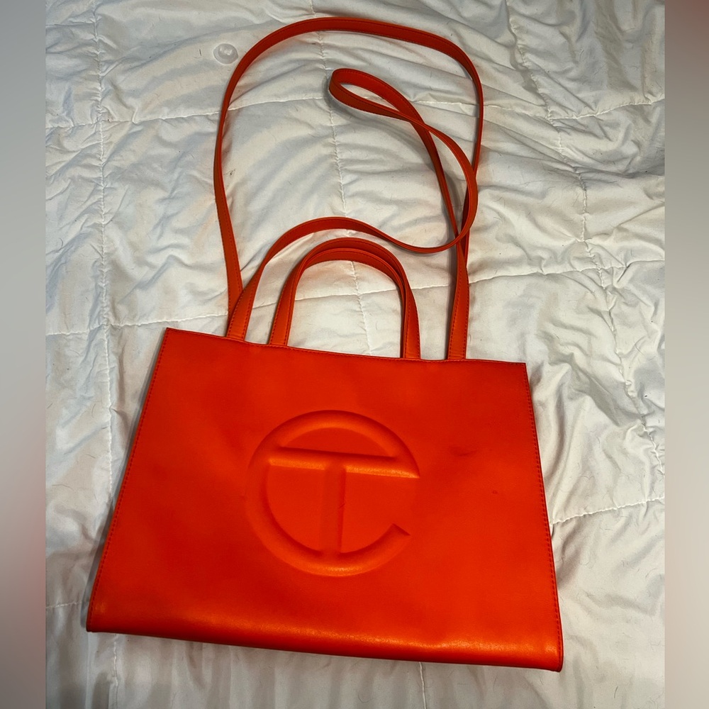 Bright Orange Telfar Medium Tote